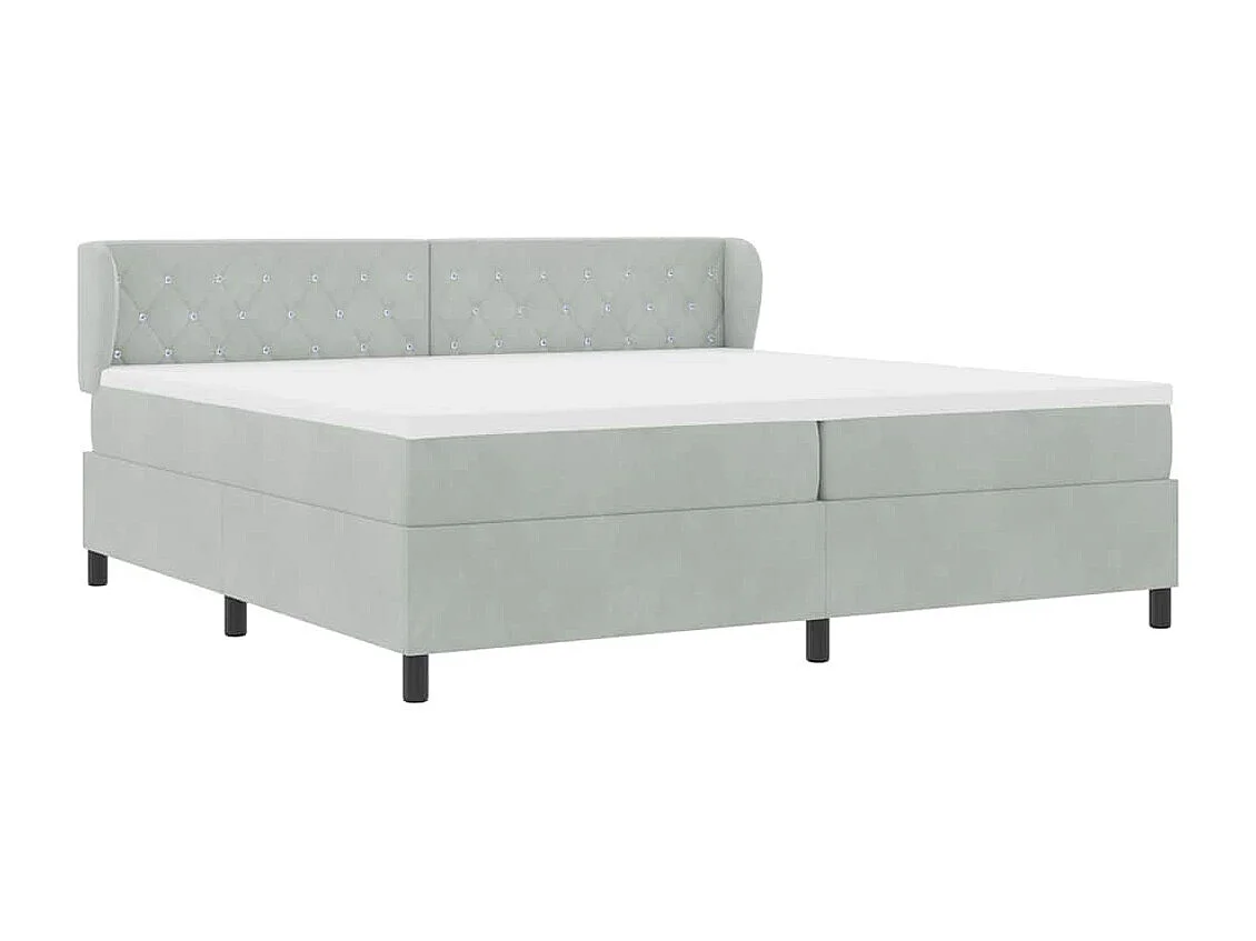 Cama con Somier y Colchón Gris Oscuro 80x200 cm Terciopelo