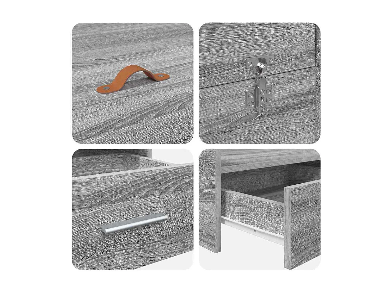 Cadre de lit avec rangement Sonoma gris 140 x 190 cm