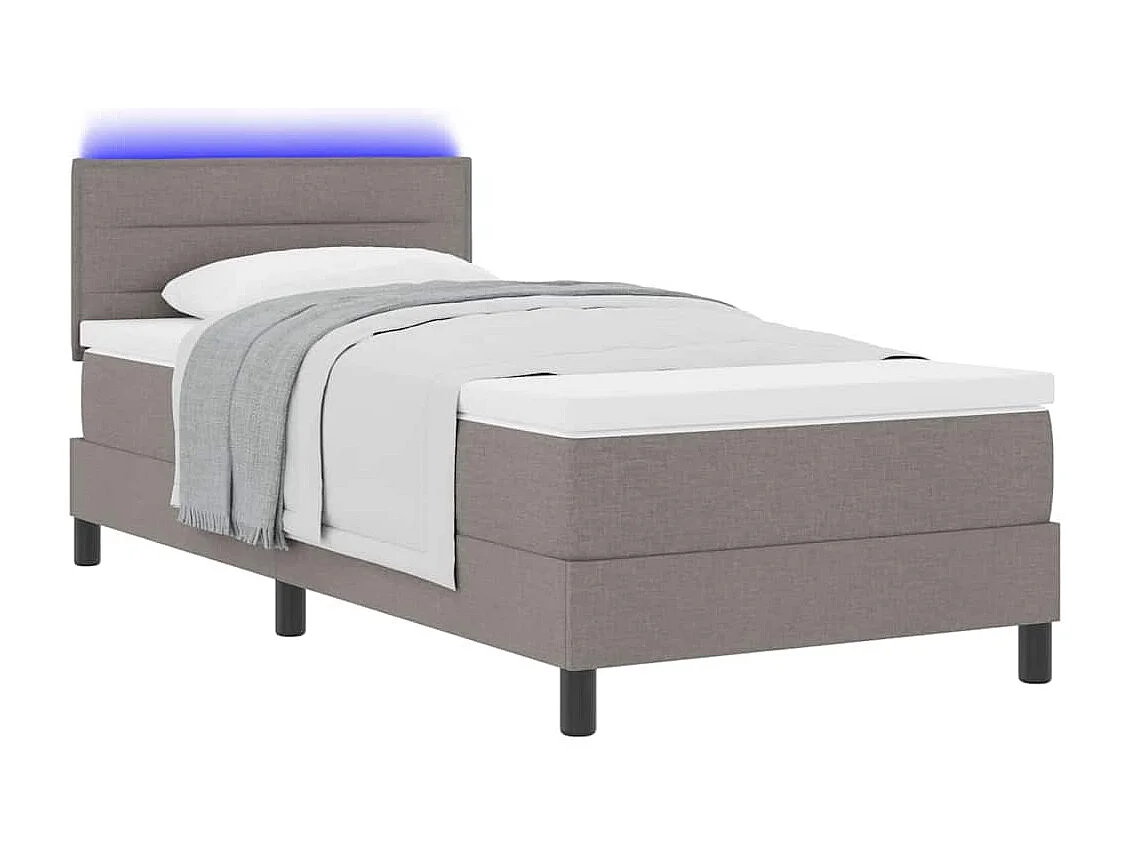 Cama Box com colchão Cinzento-acastanhado 80 x 200 cm tecido