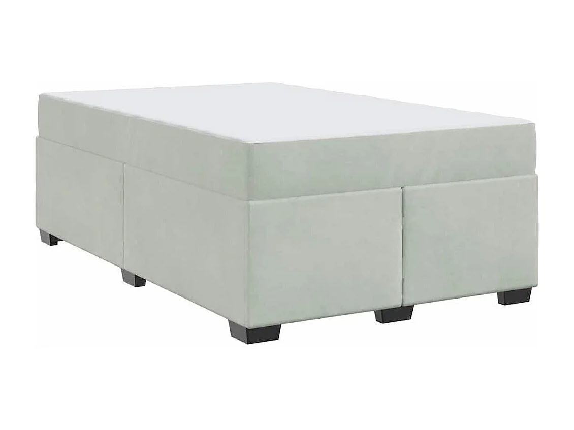 Cadre de lit avec matelas Gris clair 120 x 200 cm Velours