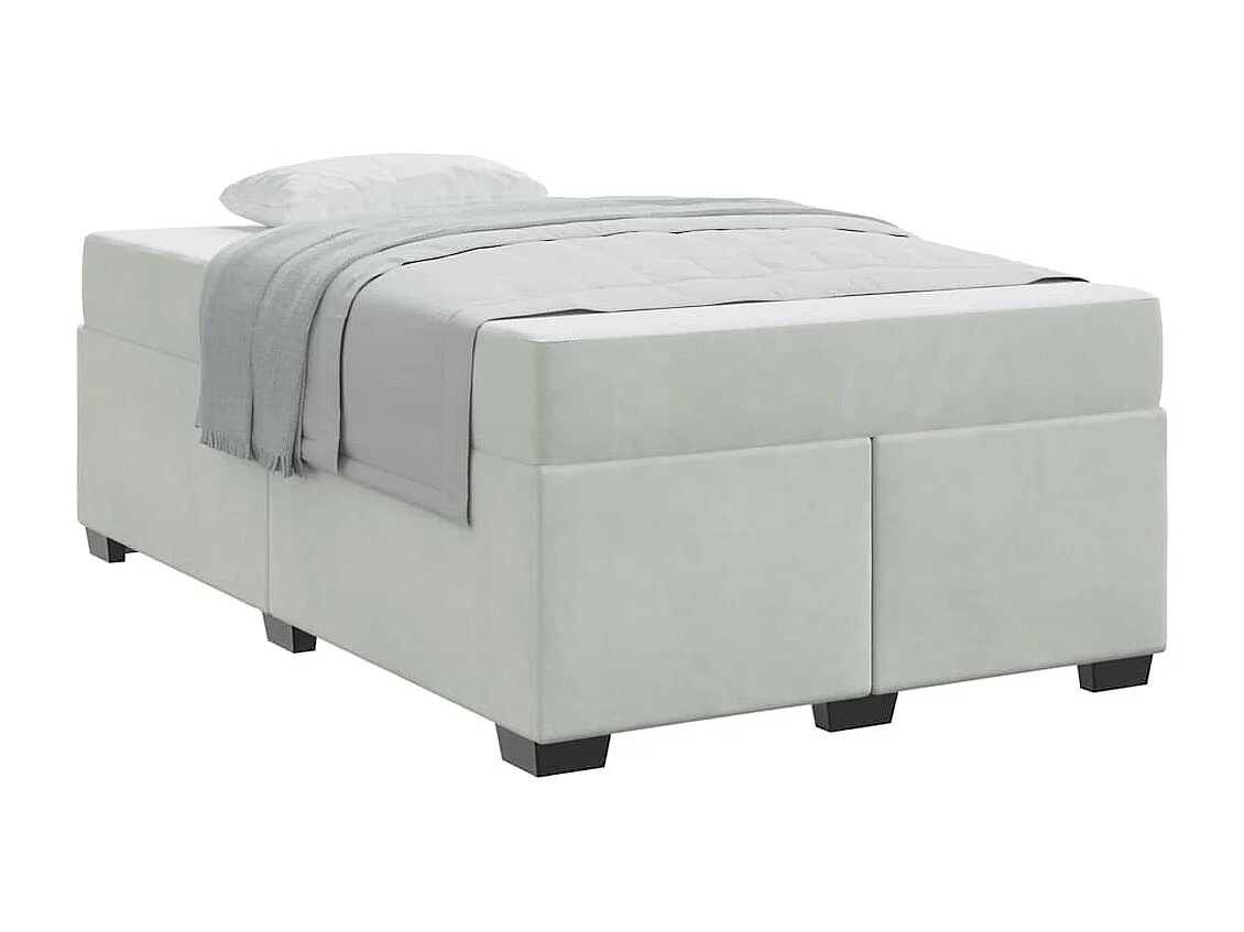 Cadre de lit avec matelas Gris clair 120 x 200 cm Velours