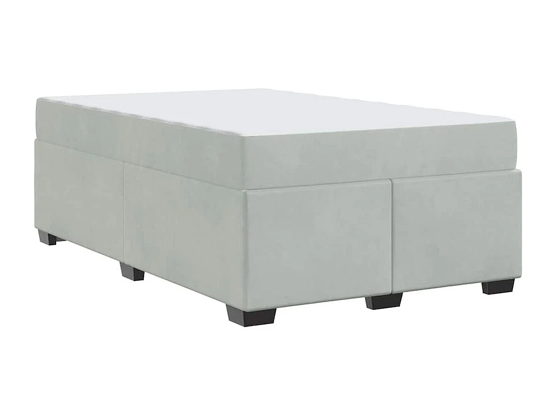 Cadre de lit avec matelas Gris clair 120 x 200 cm Velours