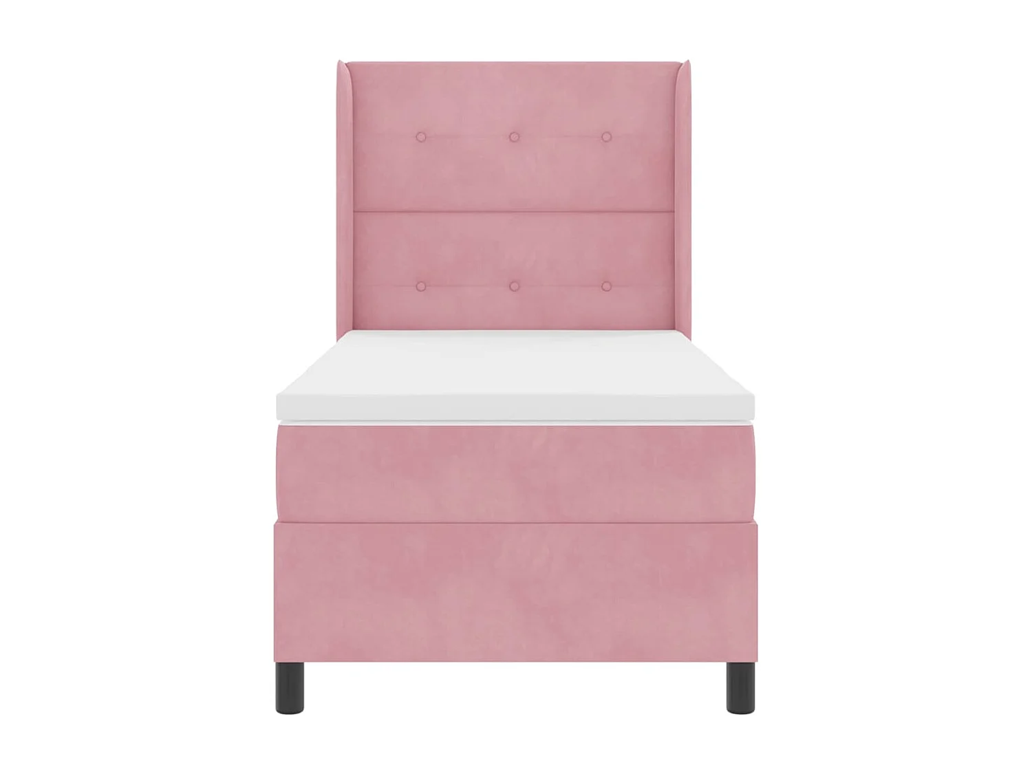 Cama tipo Box Spring con cabecera Rosa 90 x 200 cm Terciopelo