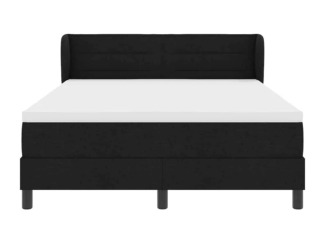 Cadre de lit avec matelas avec matelas Noir 140 x 200 cm tissu