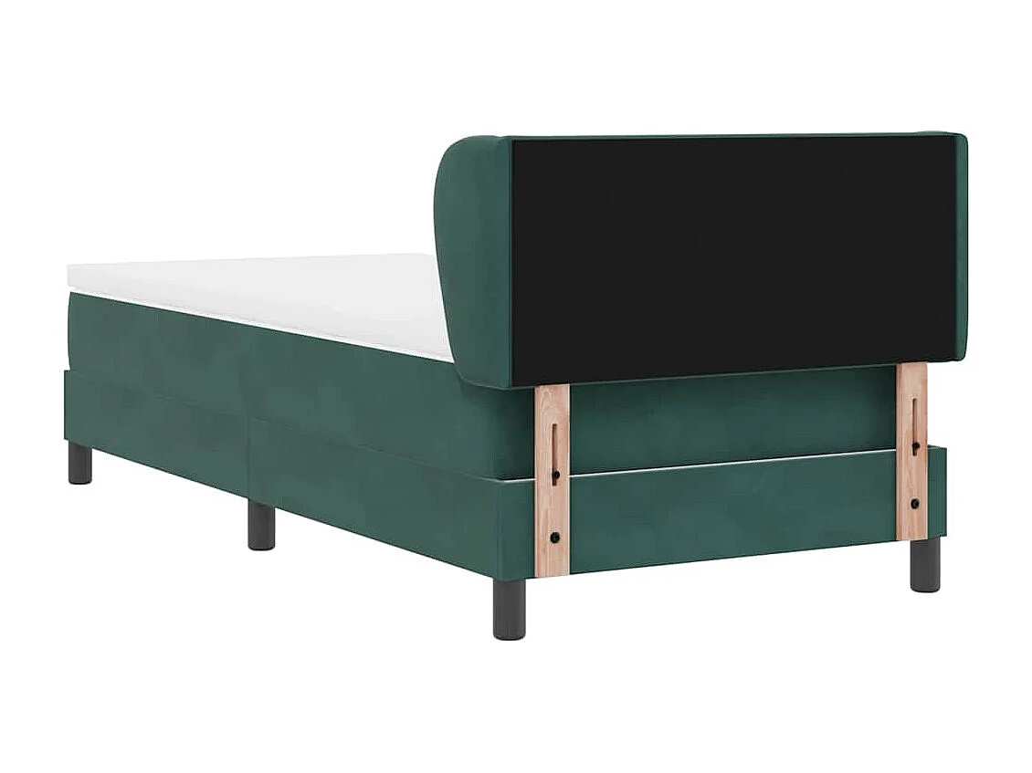 Cama Box Spring com Colchão Cinza Escuro 80x200 cm em Veludo