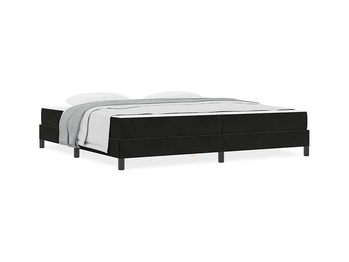 Cama box spring con colchón Negro 200 x 200 cm Terciopelo