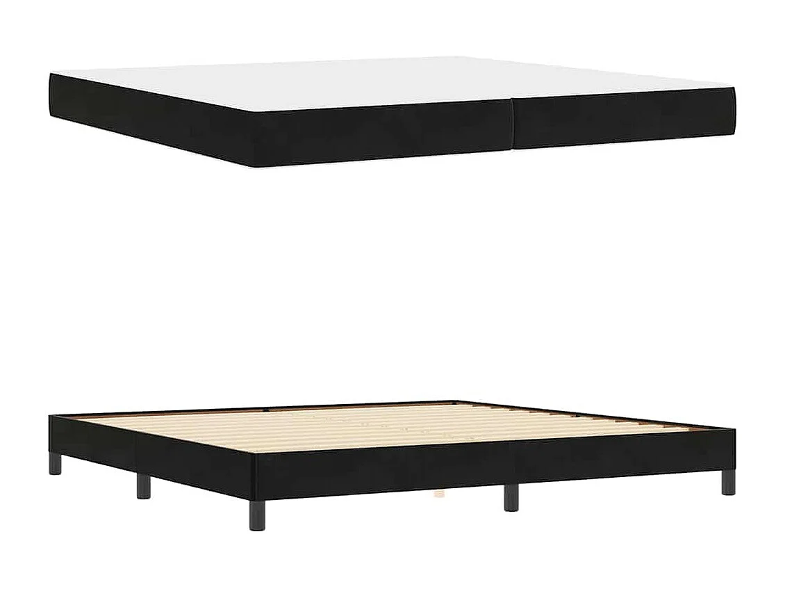 Cama box spring con colchón Negro 200 x 200 cm Terciopelo