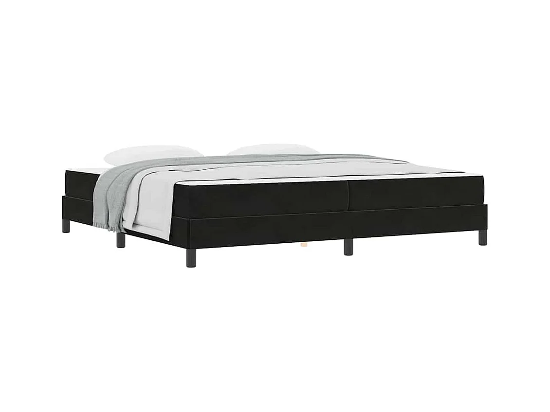 Cadre de lit avec matelas Noir 200 x 200 cm Velours