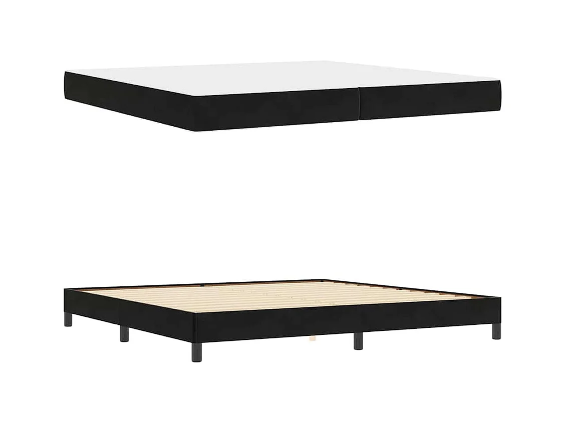 Cadre de lit avec matelas Noir 200 x 200 cm Velours