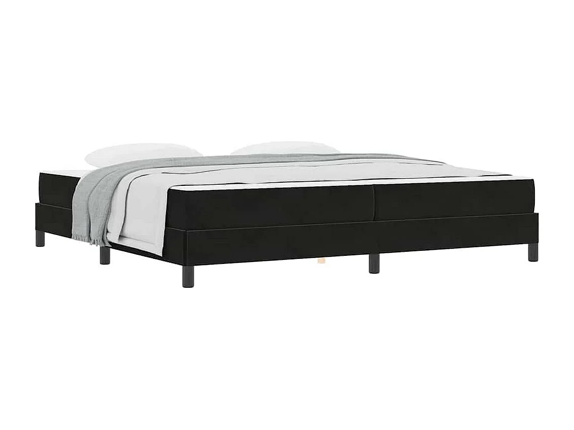 Cadre de lit avec matelas Noir 200 x 200 cm Velours
