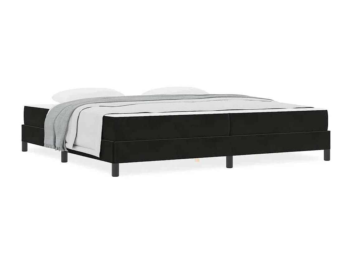 Cadre de lit avec matelas Noir 200 x 200 cm Velours