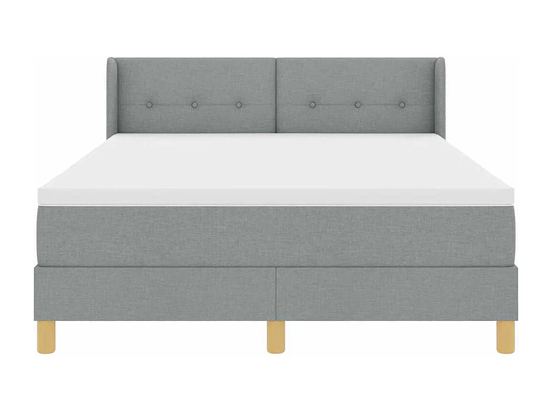 Cadre de lit avec matelas Gris clair 140 x 190 cm tissu