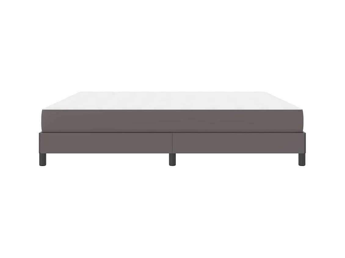 Cama con colchón Gris 200 x 200 cm Cuero sintético