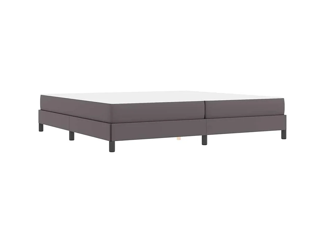 Cama con colchón Gris 200 x 200 cm Cuero sintético