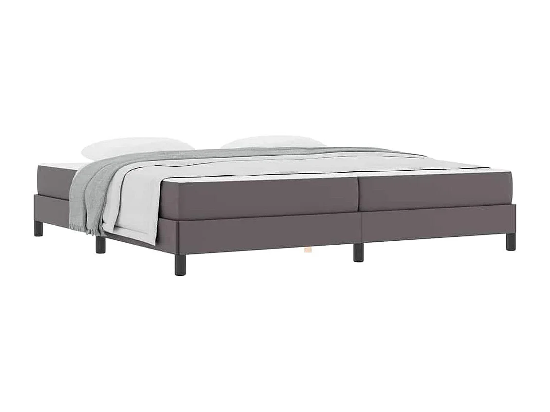 Cadre de lit avec matelas Gris 200 x 200 cm Faux cuir