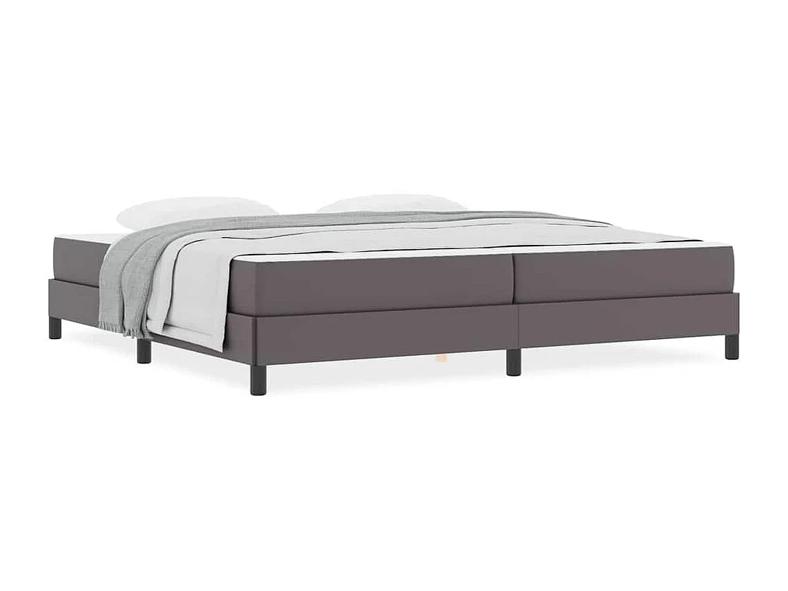 Cadre de lit avec matelas Gris 200 x 200 cm Faux cuir