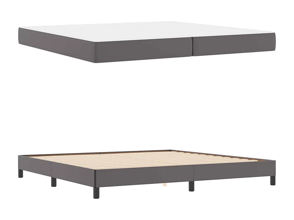 Cadre de lit avec matelas Gris 200 x 200 cm Faux cuir