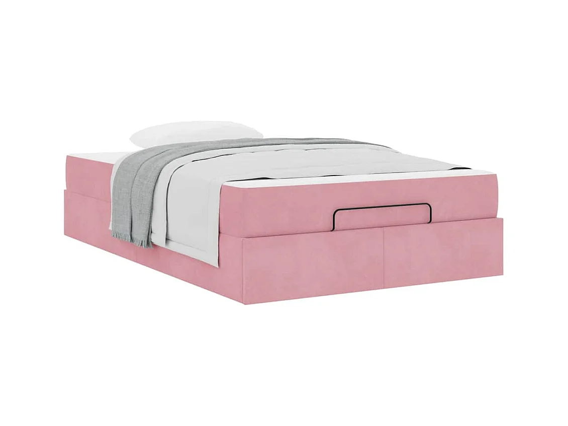 Cadre de lit avec matelas Rose 120 x 200 cm Velours