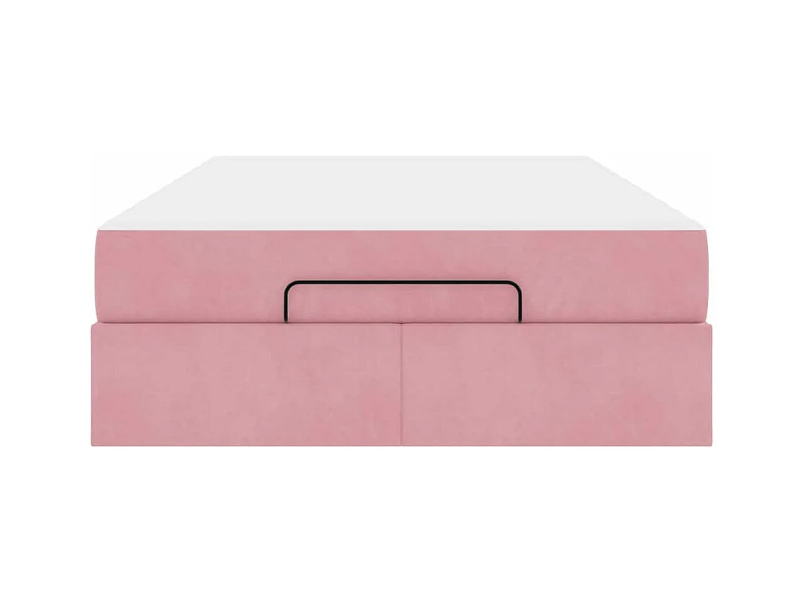 Cadre de lit avec matelas Rose 120 x 200 cm Velours