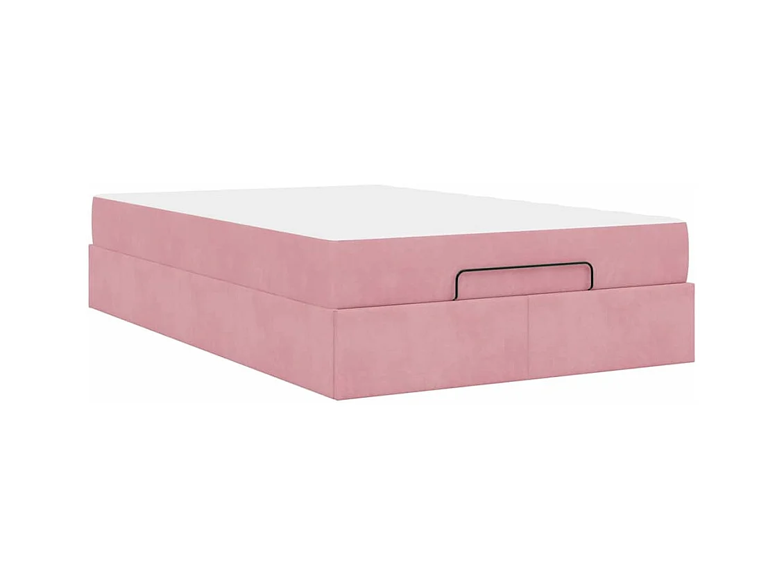 Cadre de lit avec matelas Rose 120 x 200 cm Velours