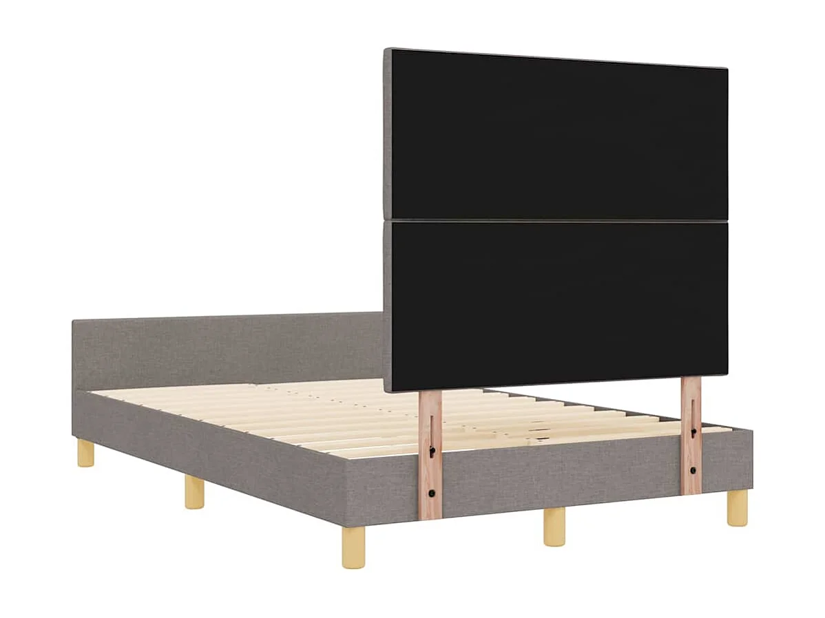 Cadre de lit avec tête de lit Taupe 120 x 200 cm tissu