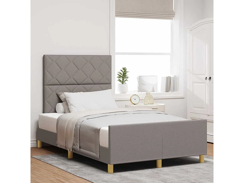 Bedframe met hoofdeinde Taupe 120 x 200 cm Stof