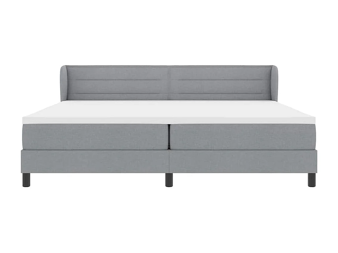 Cadre de lit avec matelas Gris clair 200 x 200 cm tissu