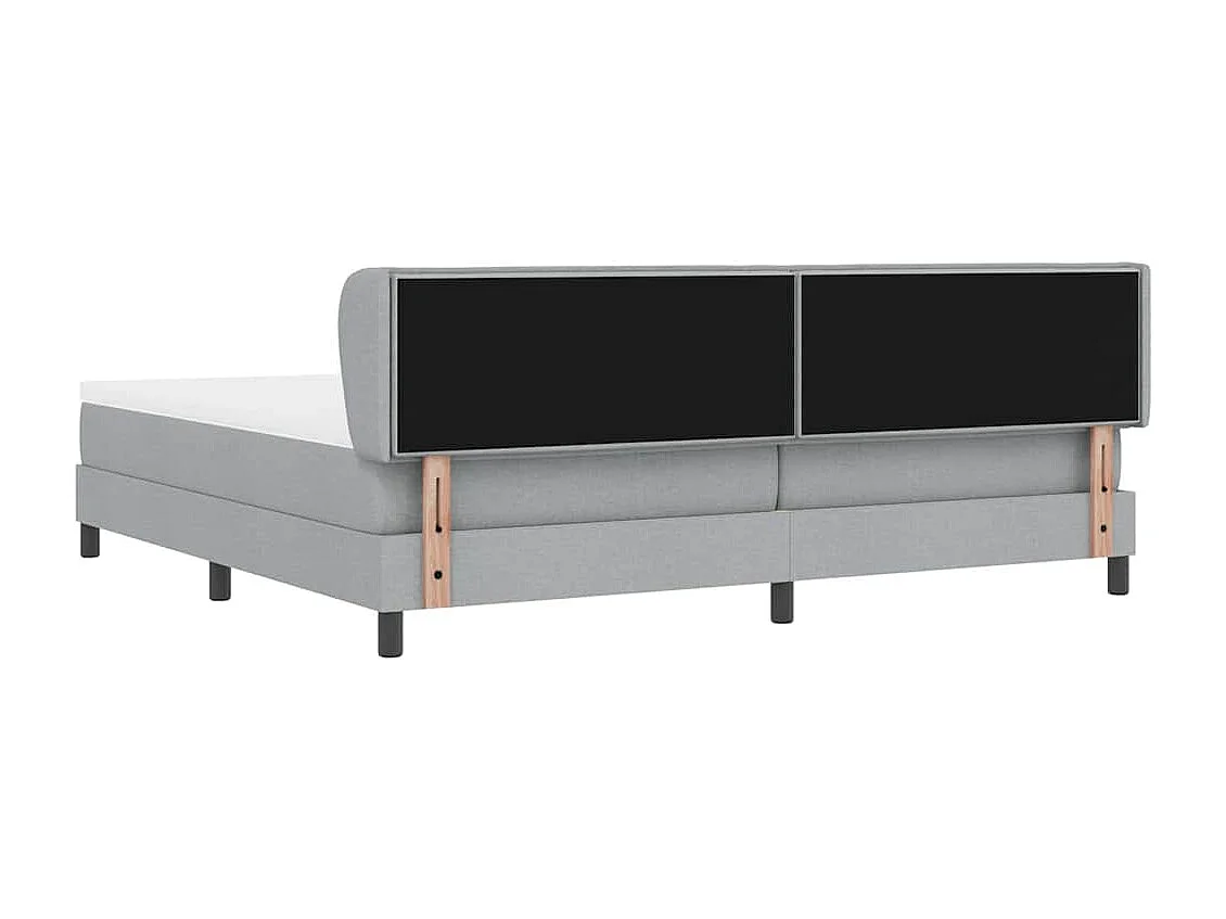 Cadre de lit avec matelas Gris clair 200 x 200 cm tissu