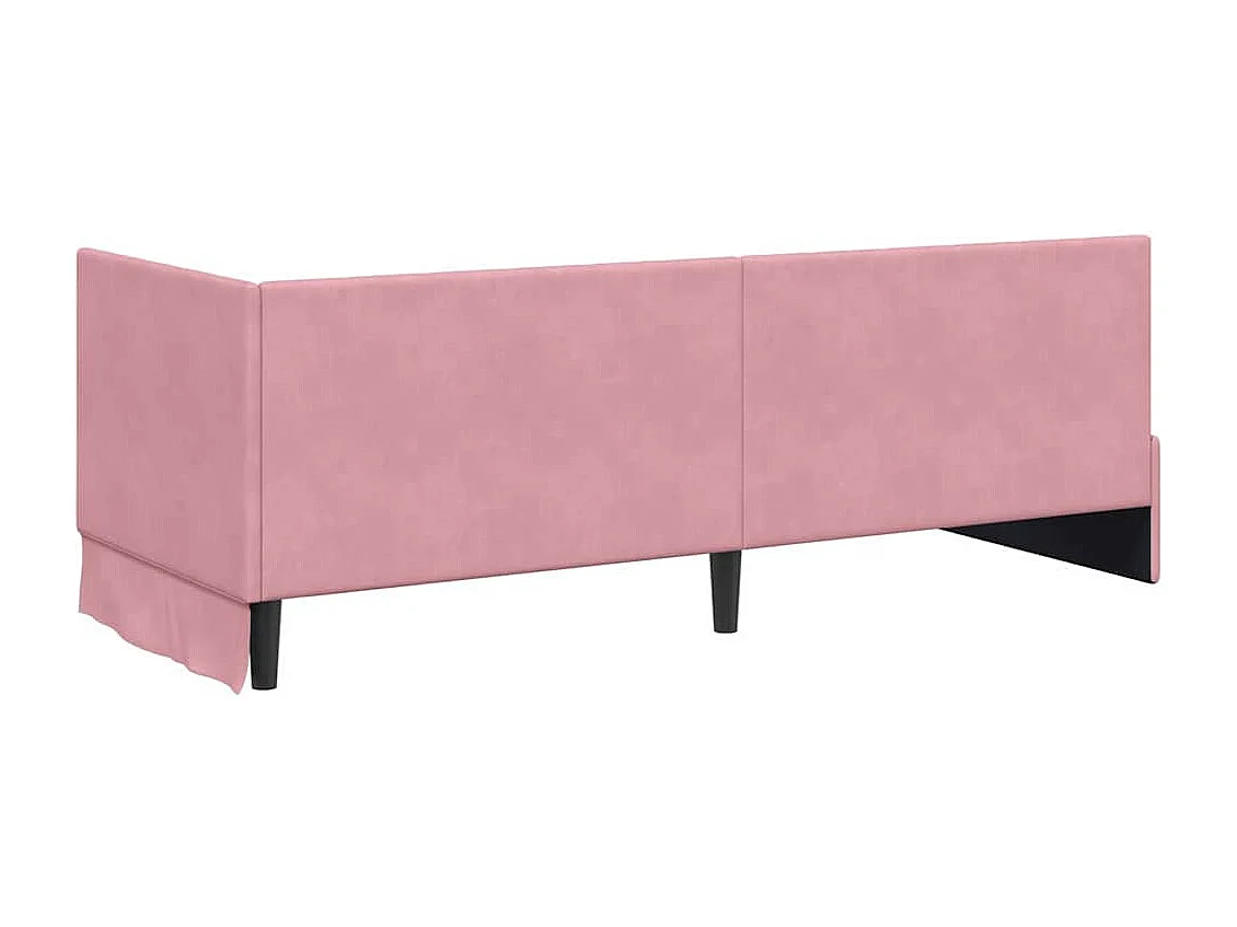 Estructura de cama en esquina Rosa 80 x 200 cm Terciopelo