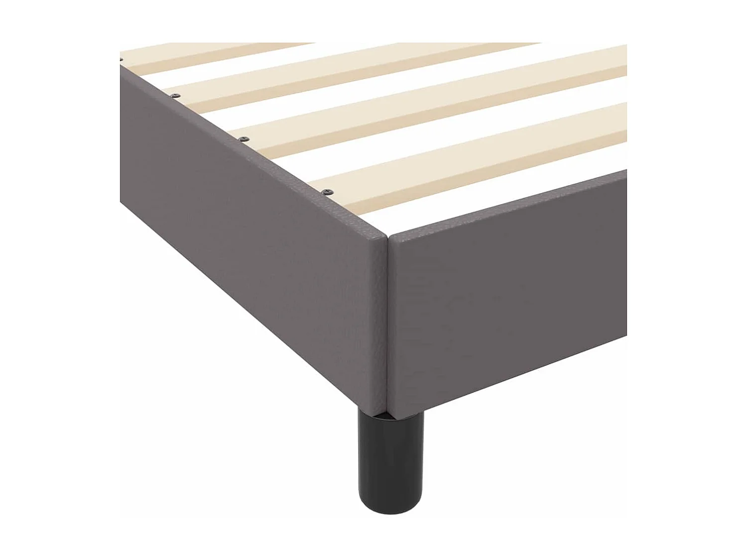Cadre de lit avec matelas Gris 140 x 200 cm Faux cuir