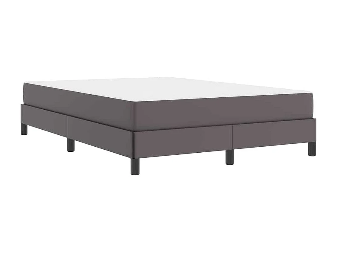 Cadre de lit avec matelas Gris 140 x 200 cm Faux cuir