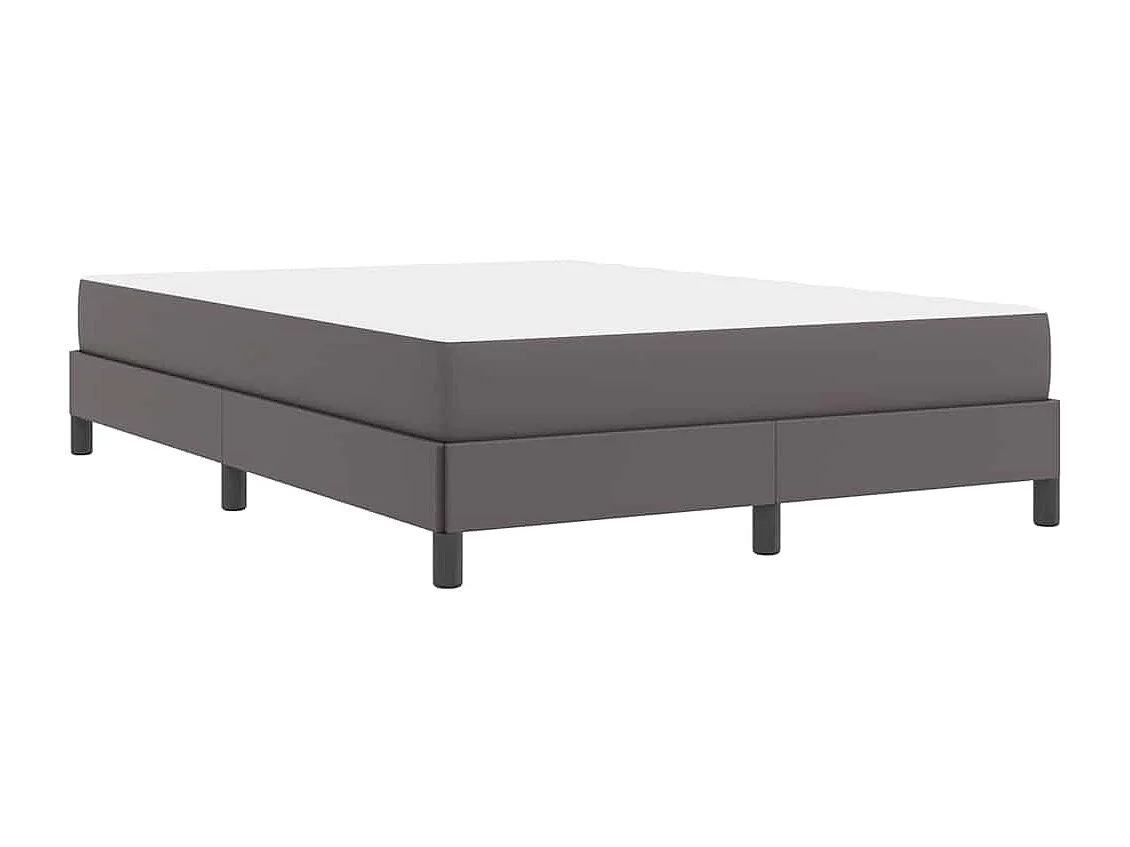 Cadre de lit avec matelas Gris 140 x 200 cm Faux cuir