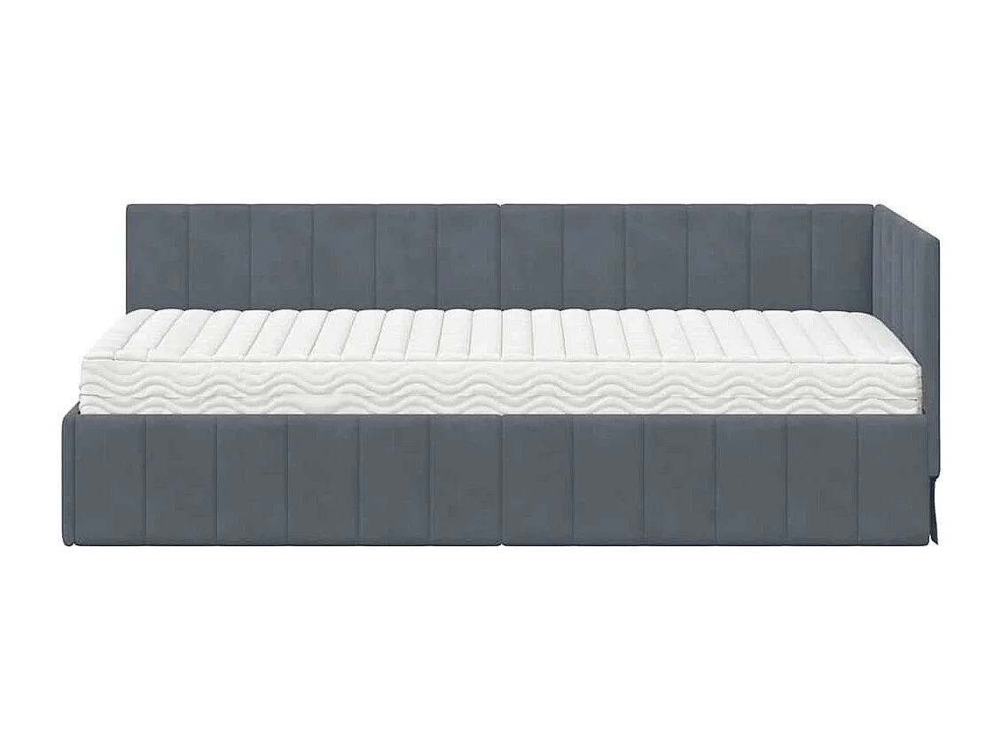 Estructura de cama en esquina Gris oscuro 80 x 200 cm