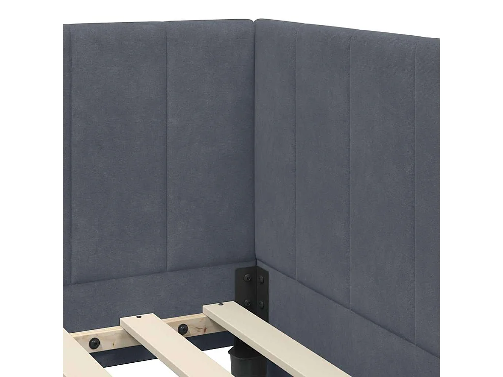 Estructura de cama en esquina Gris oscuro 80 x 200 cm