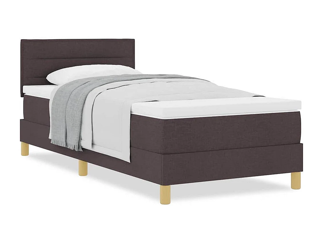 Cama box spring con colchón Marrón Oscuro 80 x 200 cm tela