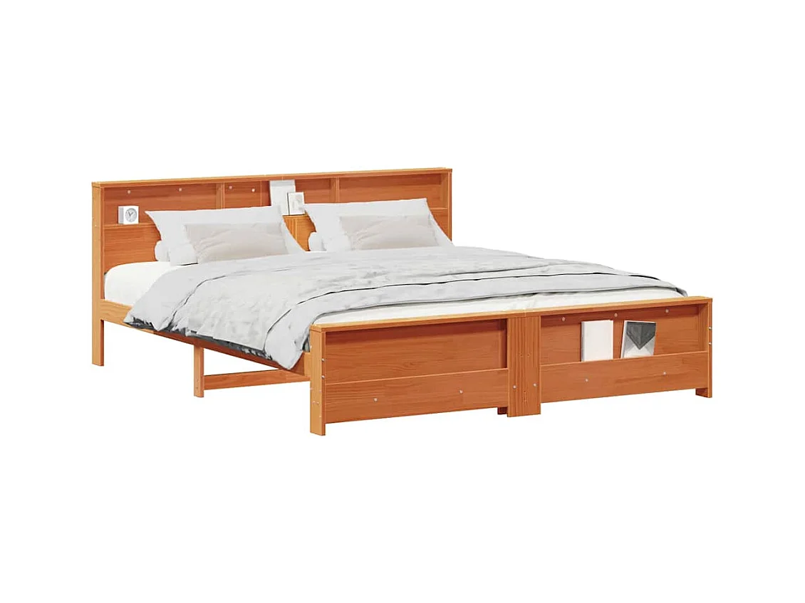 Cadre de lit Marron cire 180 x 200 cm Bois massif en pin