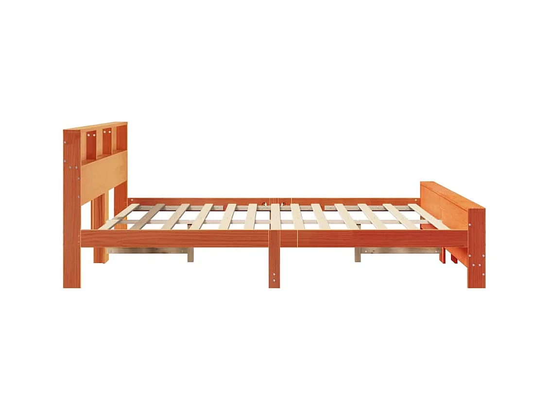 Cadre de lit Marron cire 180 x 200 cm Bois massif en pin