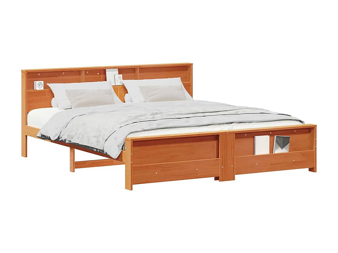 Cadre de lit Marron cire 180 x 200 cm Bois massif en pin