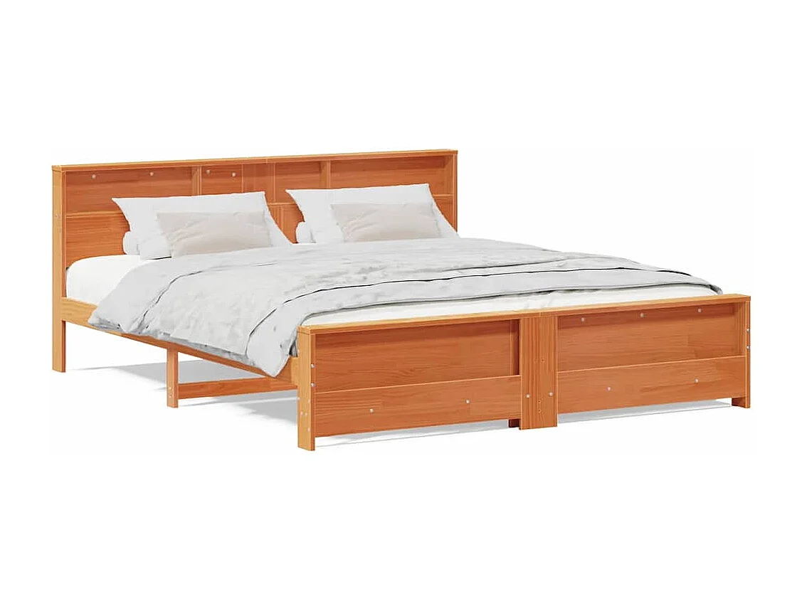 Cadre de lit Marron cire 180 x 200 cm Bois massif en pin
