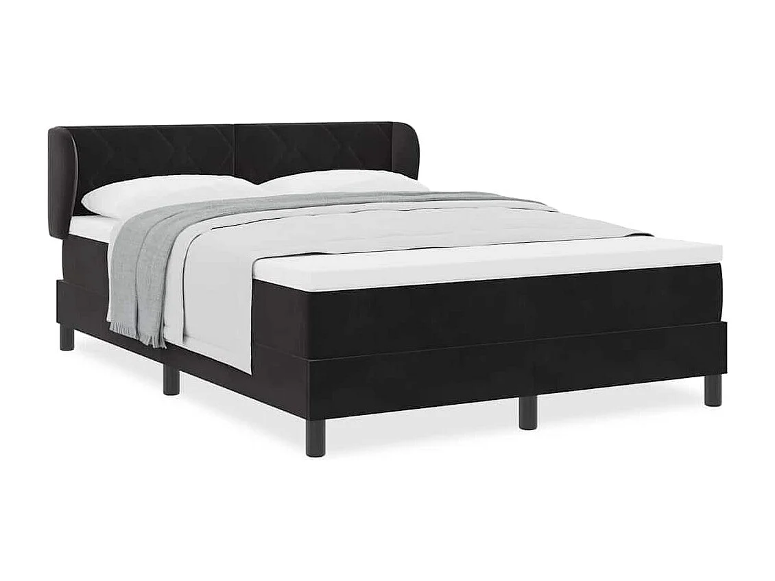 Cadre de lit avec matelas gris foncé 80x200 cm en velours