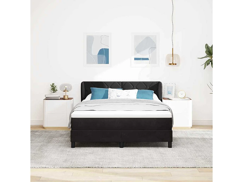 Cadre de lit avec matelas gris foncé 80x200 cm en velours