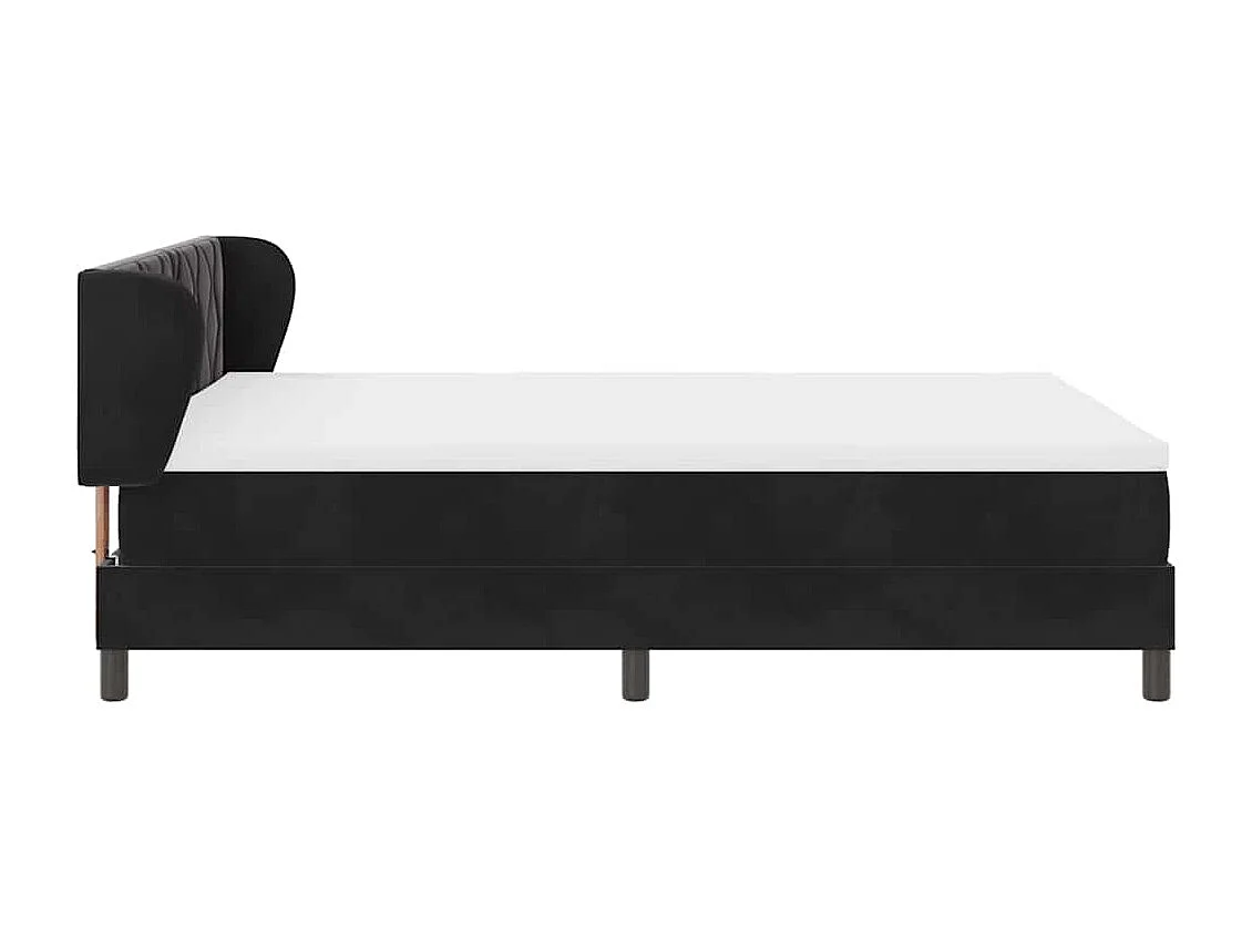Cadre de lit avec matelas gris foncé 80x200 cm en velours