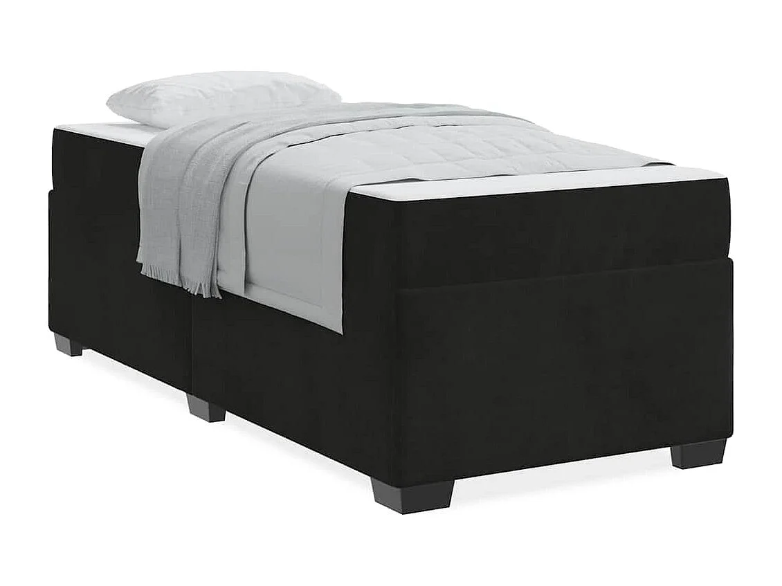 Cadre de lit avec matelas Noir 100 x 200 cm Velours