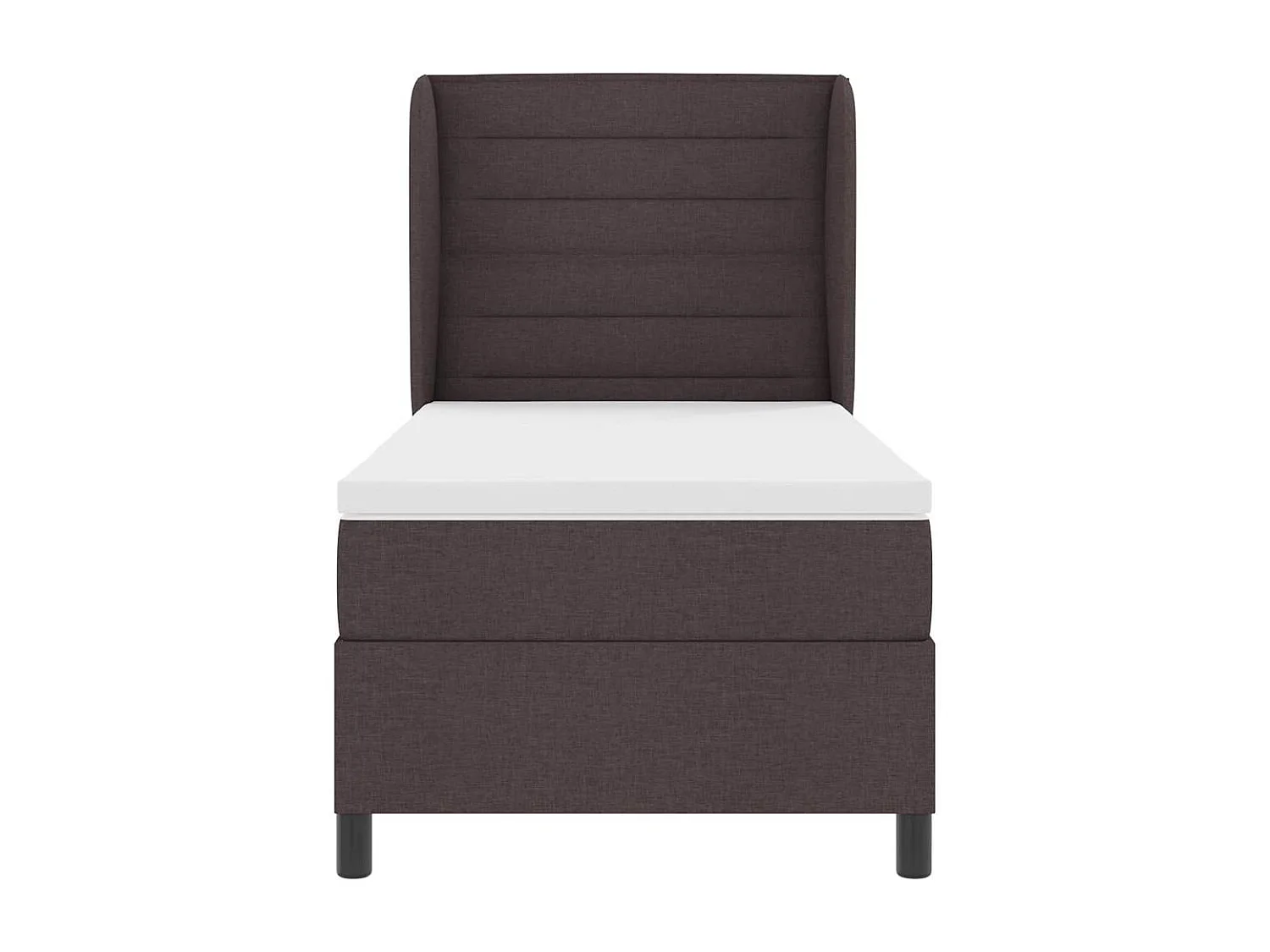 Cadre de lit avec matelas Marron foncé 80 x 200 cm tissu