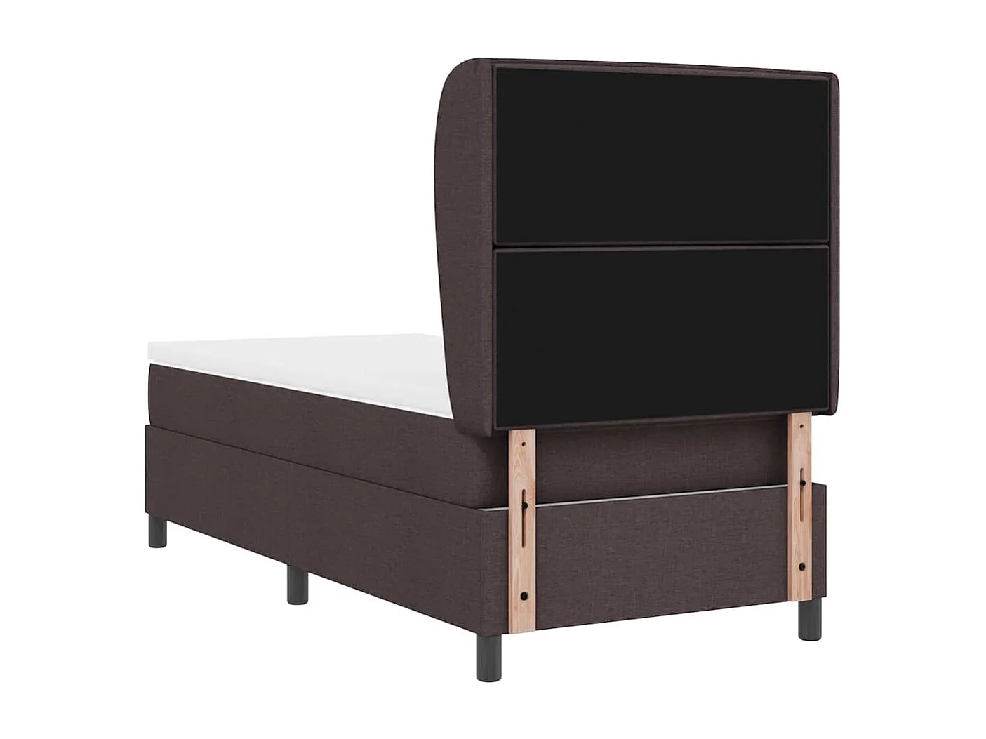 Cadre de lit avec matelas Marron foncé 80 x 200 cm tissu