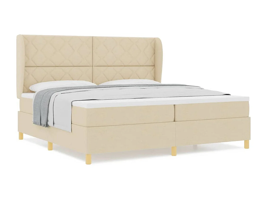 Cadre de lit avec matelas gris foncé 90x190 cm Crème