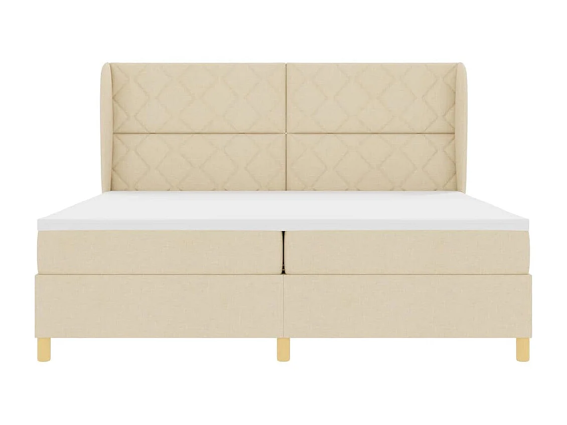 Cadre de lit avec matelas gris foncé 90x190 cm Crème