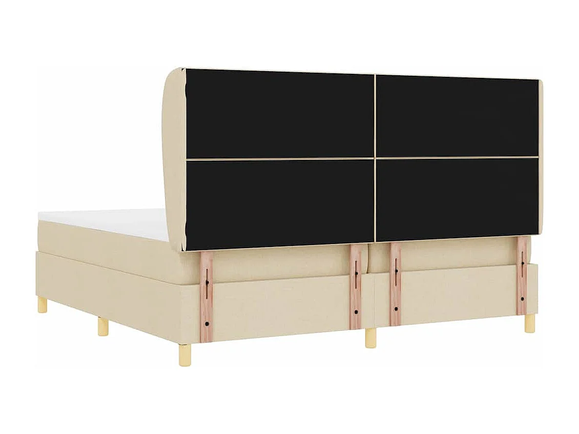 Cadre de lit avec matelas gris foncé 90x190 cm Crème