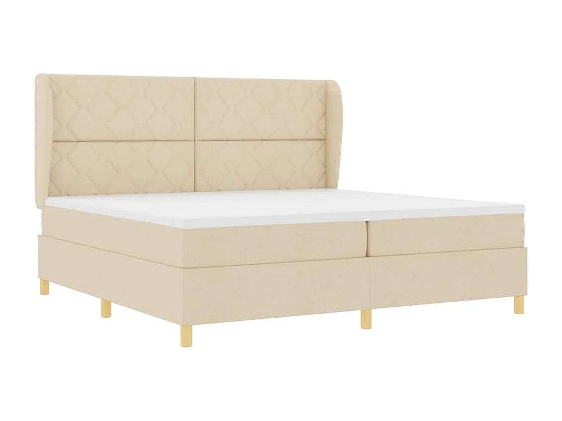 Cadre de lit avec matelas gris foncé 90x190 cm Crème