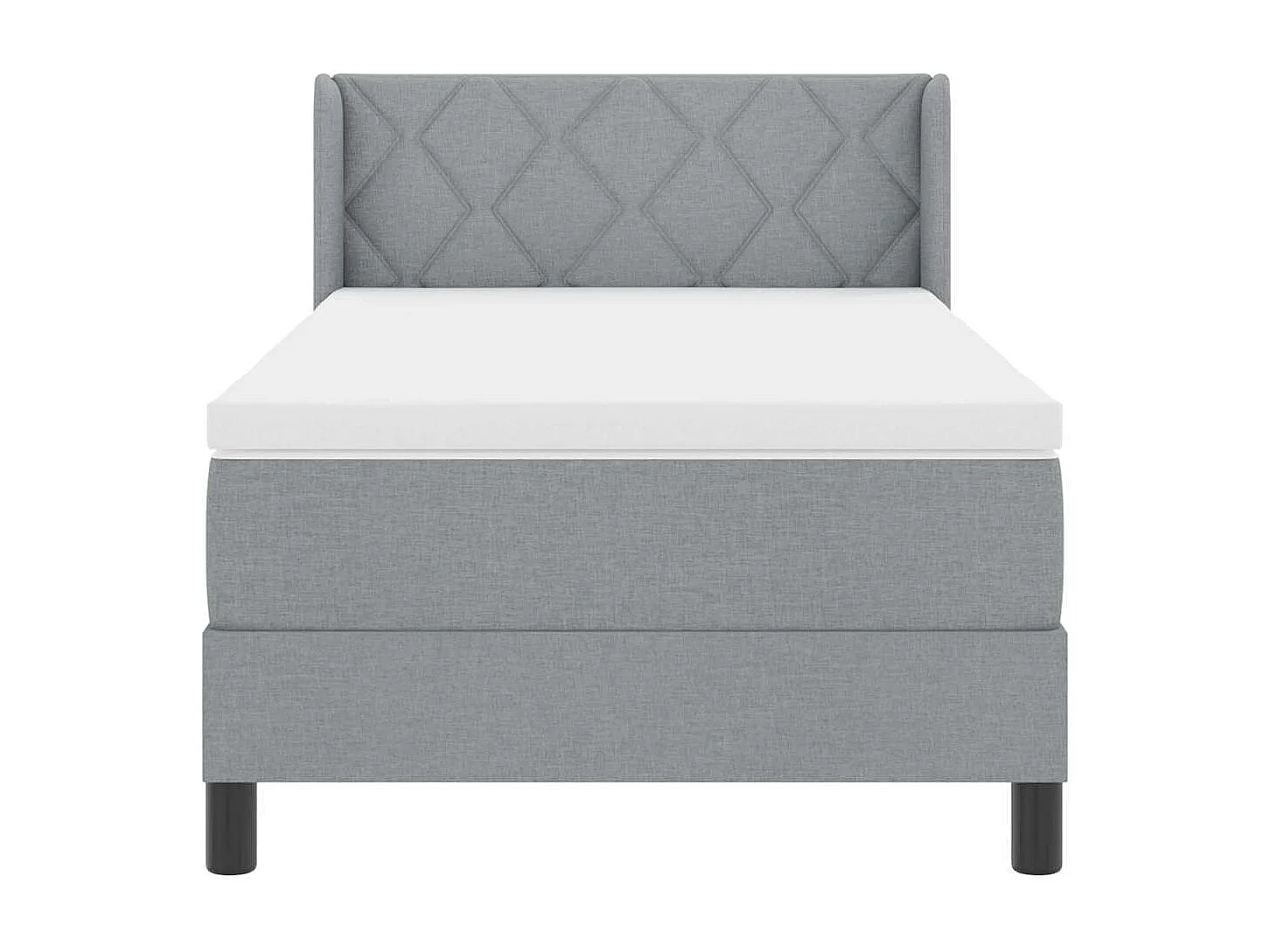Cama box spring con colchón con colchón Gris claro 90 x 190 cm